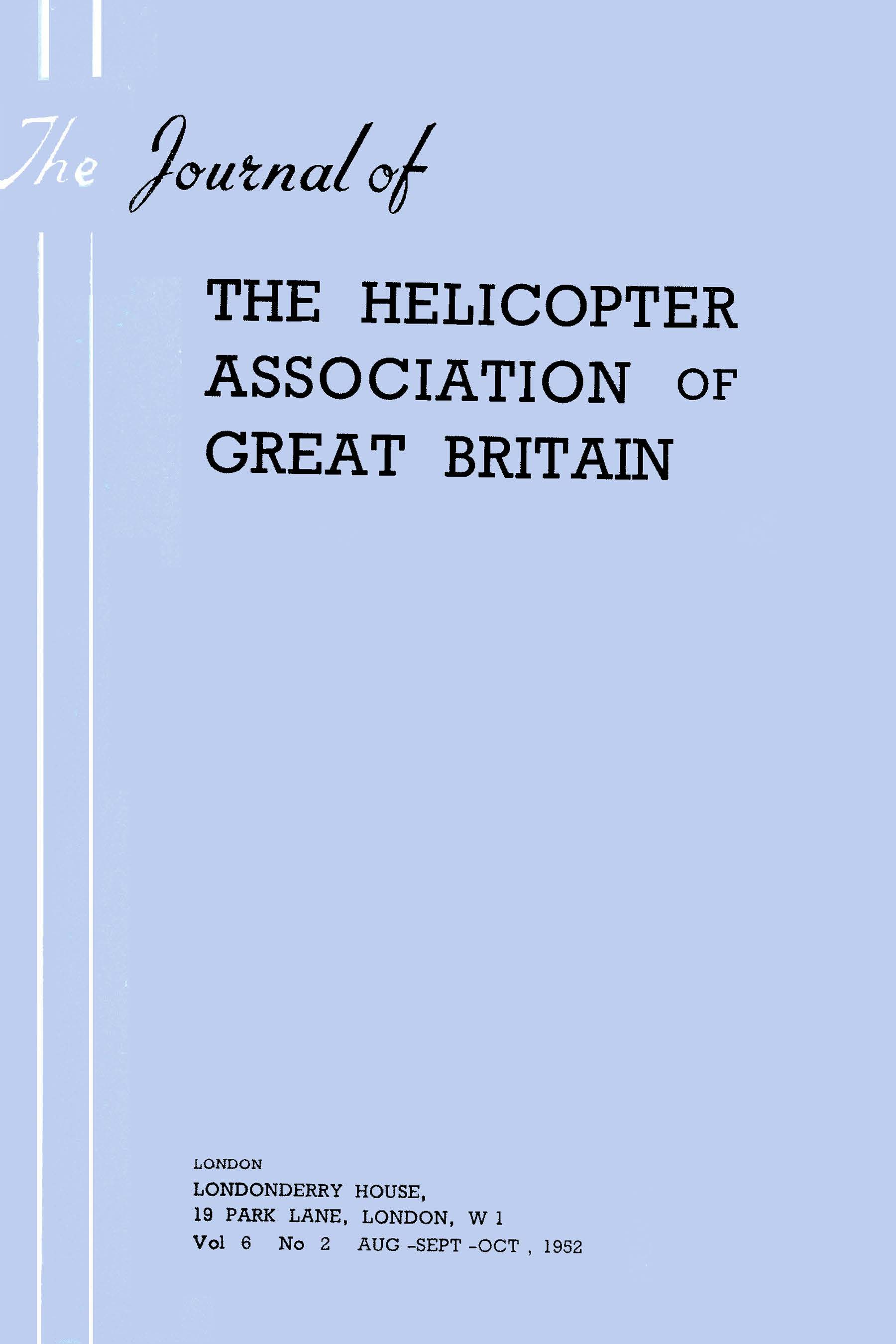 The Journal of the Helicopter Association of Great Britain